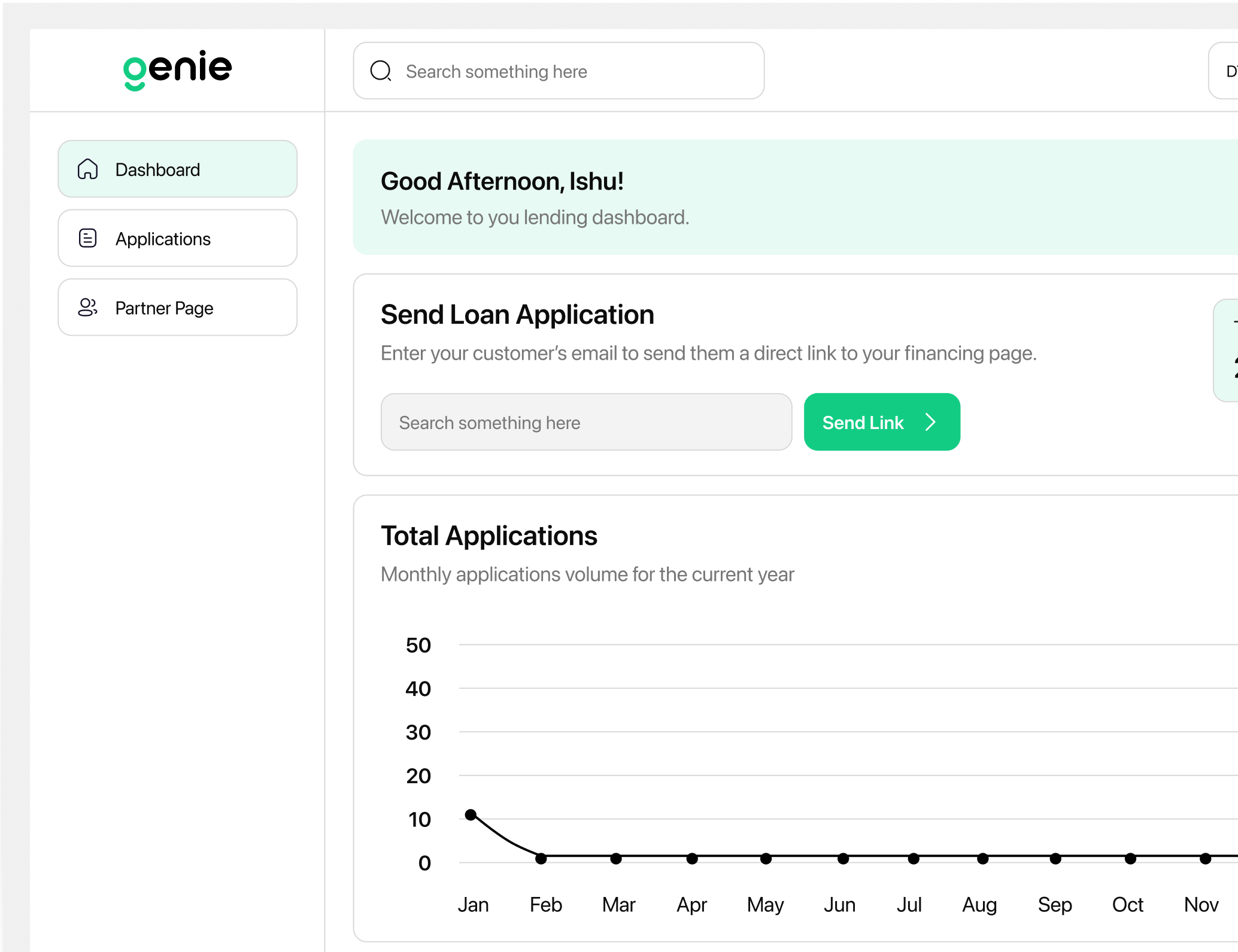 Genie Dashboard Interface